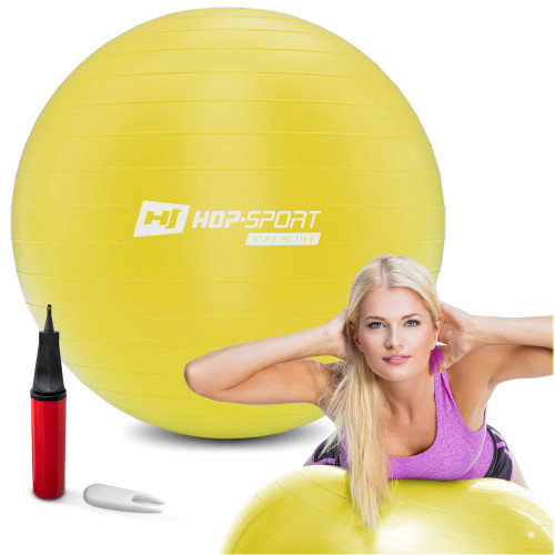 Фітбол  Hop-Sport 45cm HS-R45YB yellow + насос - фото №6